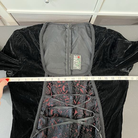 Vtg Lip Service Sz M Gothic Renaissance Velvet Dress Whimsigoth Vampire Rare - Picture 13 of 16